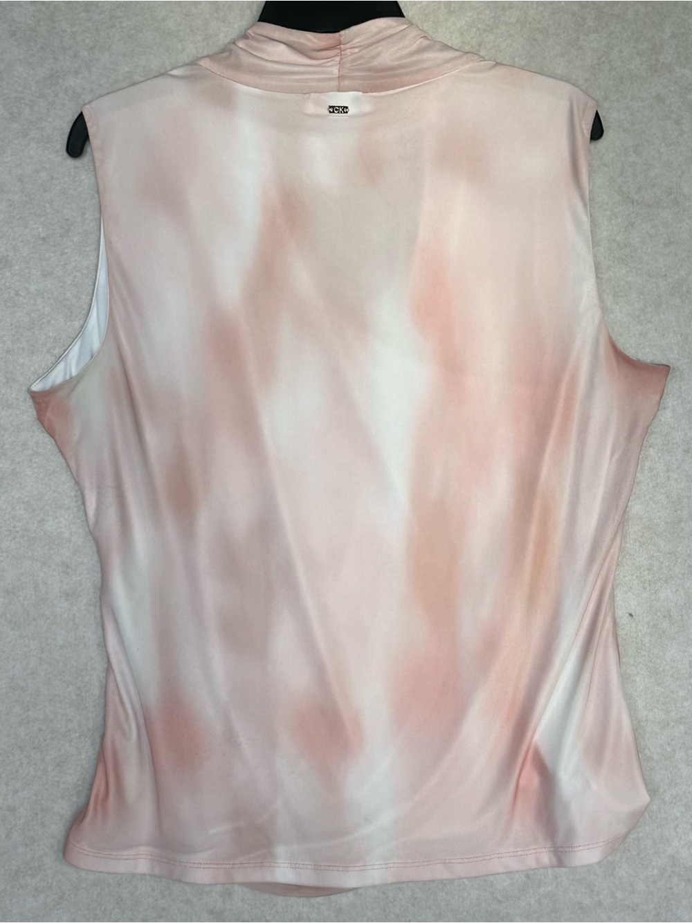 Calvin Klein Women’s Shirt Size XL Blush Pink Draped Sleeveless Wrap-Style - Picture 3 of 7